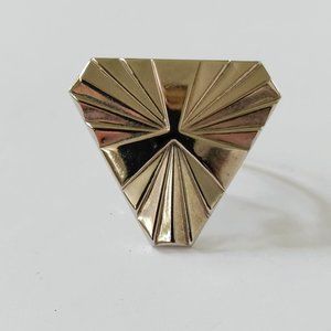 2/$20 Vtg Jeri-lou Silver Tone Triangle Scarf Dress Clip Etched Art Deco MCM